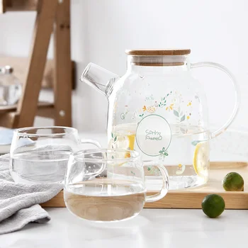 Creative Large Capacity jug glass water Pot Cup Set thicker resistant Drink Teapot with filter Household Glass Cold Pot
Creative Large Capacity jug glass water Pot Cup Set thicker resistant Drink Teapot with filter Household Glass Cold Pot