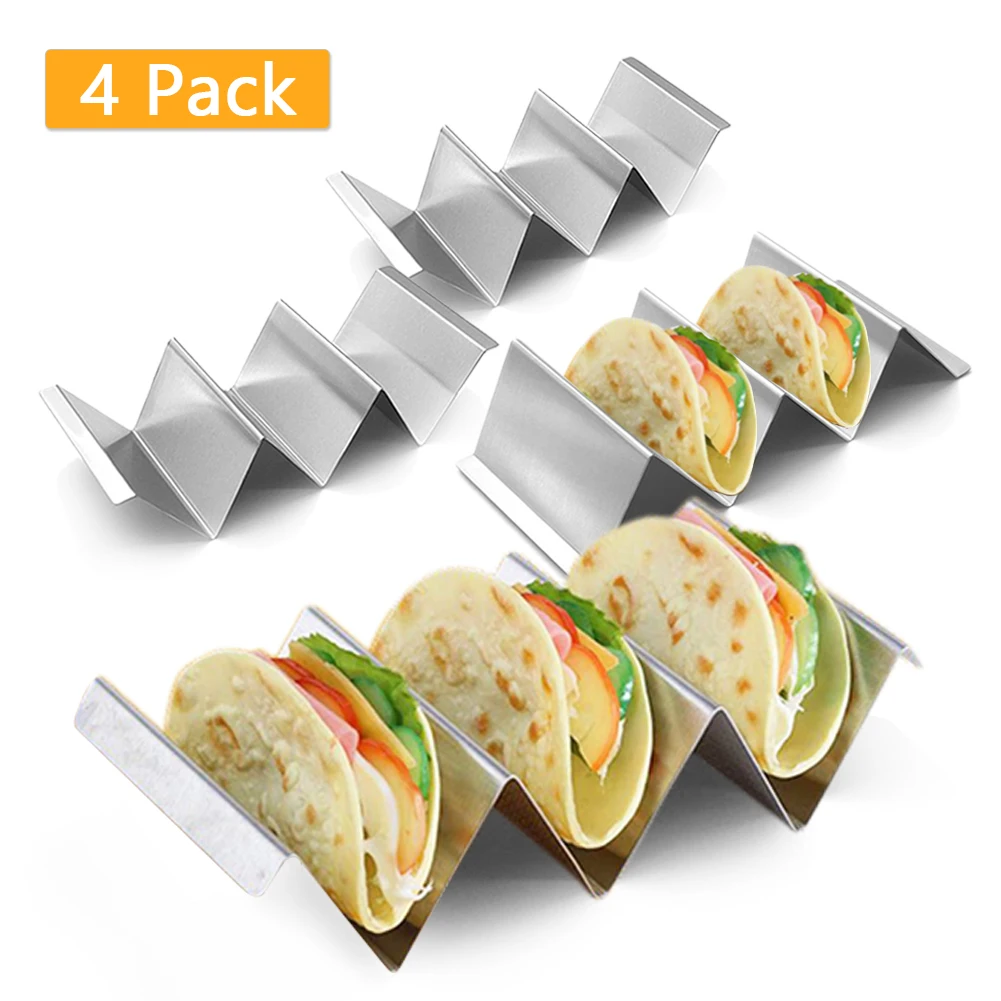 4Pcs Rustproof Stand Stainless Steel Home Display Tray Rack Taco Holder Baking Sheet Reusable Oven Safe Accessories Bracket
4Pcs Rustproof Stand Stainless Steel Home Display Tray Rack Taco Holder Baking Sheet Reusable Oven Safe Accessories Bracket