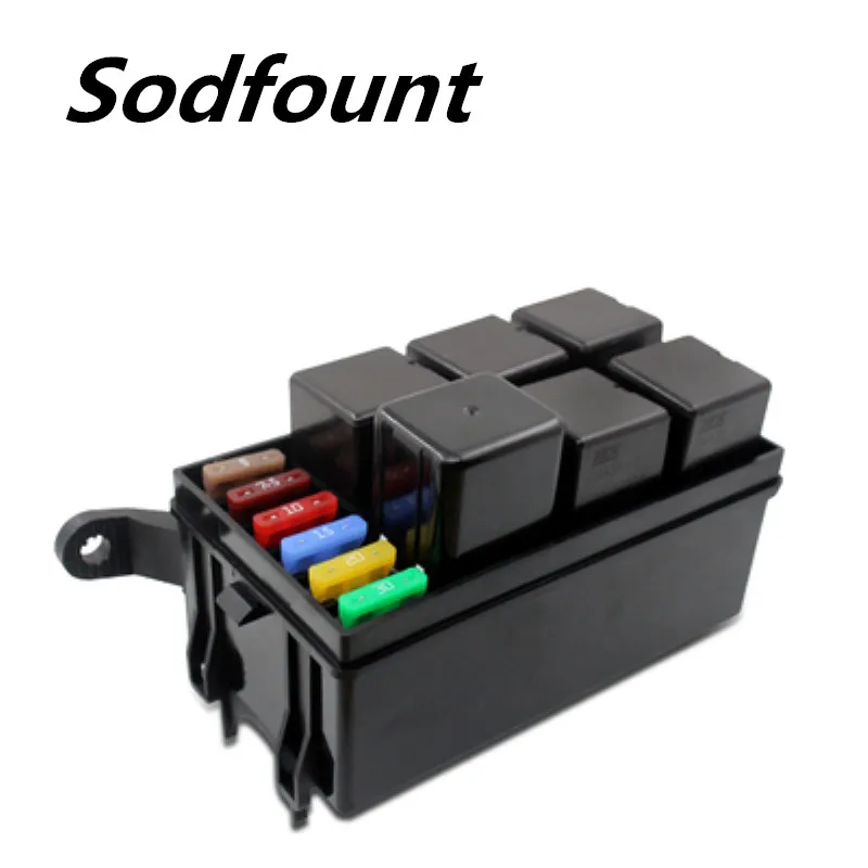 12-Slot Relay Box 6 Relays 6 ATC/ATO Standard Fuses Holder Block with 41pcs Metallic Pins Universal for Automotive Accessories
12-Slot Relay Box 6 Relays 6 ATC/ATO Standard Fuses Holder Block with 41pcs Metallic Pins Universal for Automotive Accessories