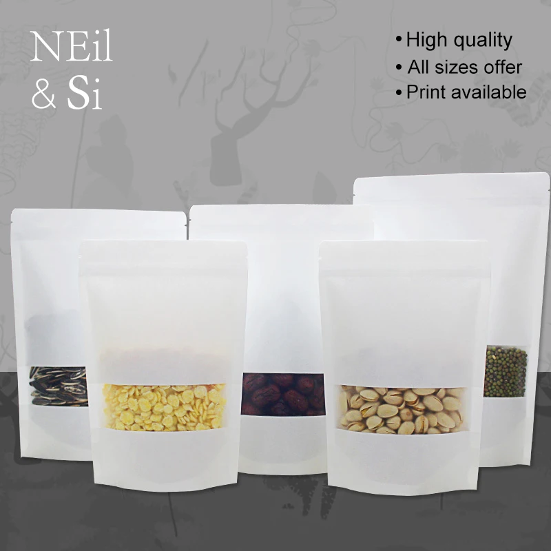 Free Shipping White Paper Seal Bag Frost window Stand up Dried Food Snack Tea packing Ziplock Kraft Bags 100pcs/lot
Free Shipping White Paper Seal Bag Frost window Stand up Dried Food Snack Tea packing Ziplock Kraft Bags 100pcs/lot