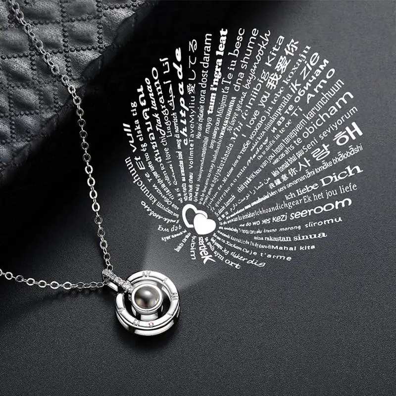 Pendant Necklace Romantic Love Memory 100 Languages I Love You Projection for Women Females Wedding Charm Necklaces Jewelry 
Pendant Necklace Romantic Love Memory 100 Languages I Love You Projection for Women Females Wedding Charm Necklaces Jewelry
