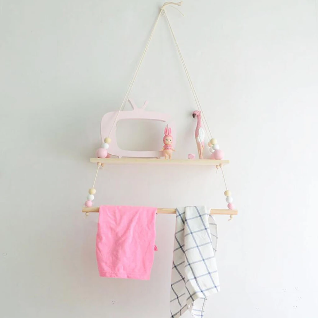 Wall Decorative Wood Frame Hanging Shelf Hanger Props For Kids Room Decor Wall Decorative Wood Frame Hanging Shelf Hanger Props For Kids Room Decor