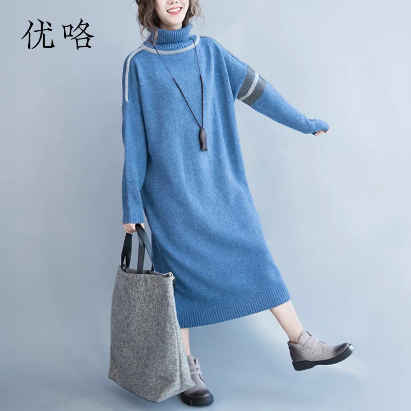 2018 Winter Fashion Sweater Dress Women Plus Size Long Sleeve Knitted Winter Dresses Woman Casual Long Dress Vestido Longo 4XL
2018 Winter Fashion Sweater Dress Women Plus Size Long Sleeve Knitted Winter Dresses Woman Casual Long Dress Vestido Longo 4XL