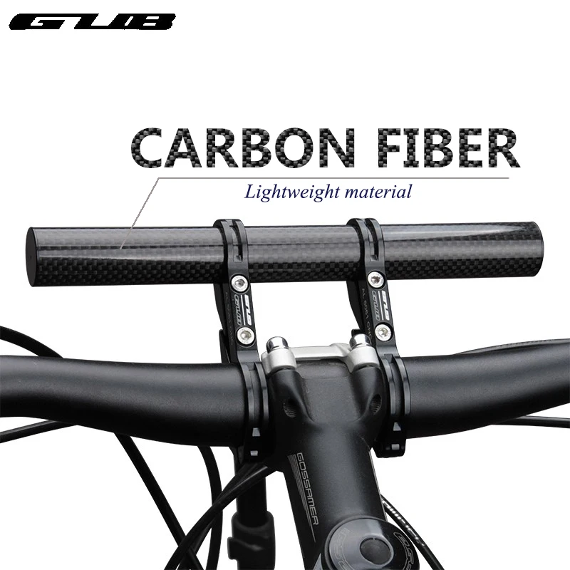 Phone Bracket for Bike Light Bicycle Handlebar Extender Double Frames Carbon Fibre Extension Mount Holder Space Saver with Double Clamps Speedometer GPS