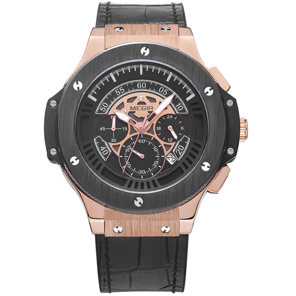 Three-eye casual fashion multi-Function hollow men's watch scale business luminous calendar wristwatch
Three-eye casual fashion multi-Function hollow men's watch scale business luminous calendar wristwatch