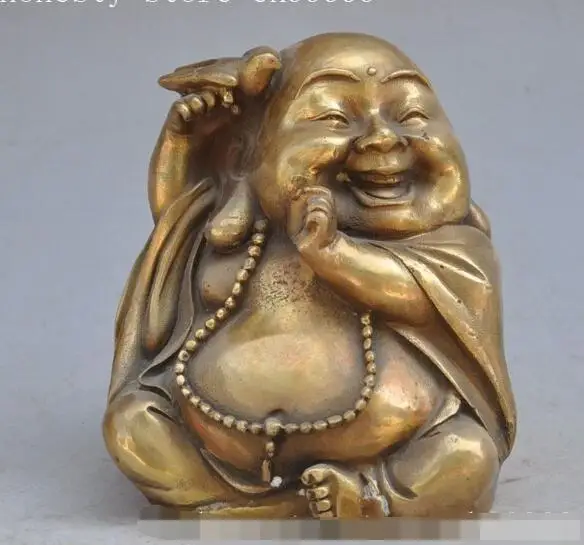 S2997 China Buddhism bronze copper bird Maitreya Buddha laugh lucky Auspicious Statue
S2997 China Buddhism bronze copper bird Maitreya Buddha laugh lucky Auspicious Statue
