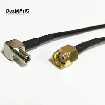 

SMA-TS9 Cable TS9 male right angle to RP SMA male plug pigtail cable RG174 10/15/20/30/50/100cm black for 3G modem