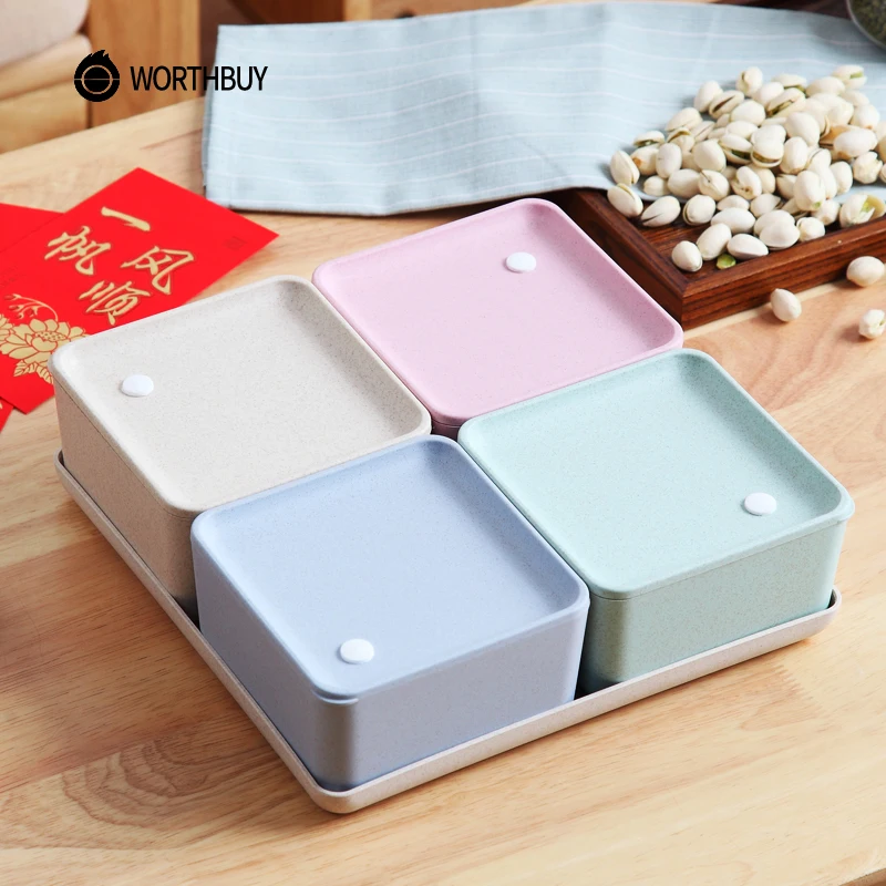 WORTHBUY 4Pcs/Set Storage Container BPA Free Wheat Straw Nut Snack Storage Box With Cover Kitchen Airtight Food Container
WORTHBUY 4Pcs/Set Storage Container BPA Free Wheat Straw Nut Snack Storage Box With Cover Kitchen Airtight Food Container