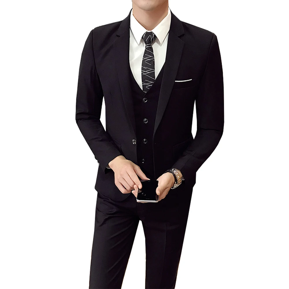 (Jacket+Pant+vest) Men Wedding Suit Male 3 Pieces set Korean version Blazers Slim Fit Business Formal Costume Casual Party
(Jacket+Pant+vest) Men Wedding Suit Male 3 Pieces set Korean version Blazers Slim Fit Business Formal Costume Casual Party