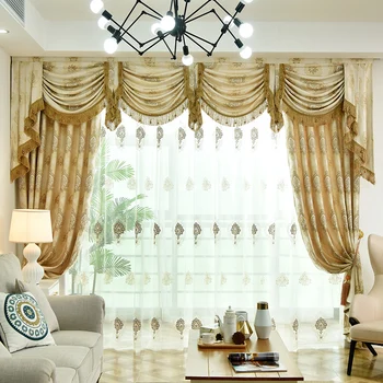 Custom curtains European luxury noble living room jacquard embroidery yellow cloth blackout curtain tulle valance drapes N488
Custom curtains European luxury noble living room jacquard embroidery yellow cloth blackout curtain tulle valance drapes N488