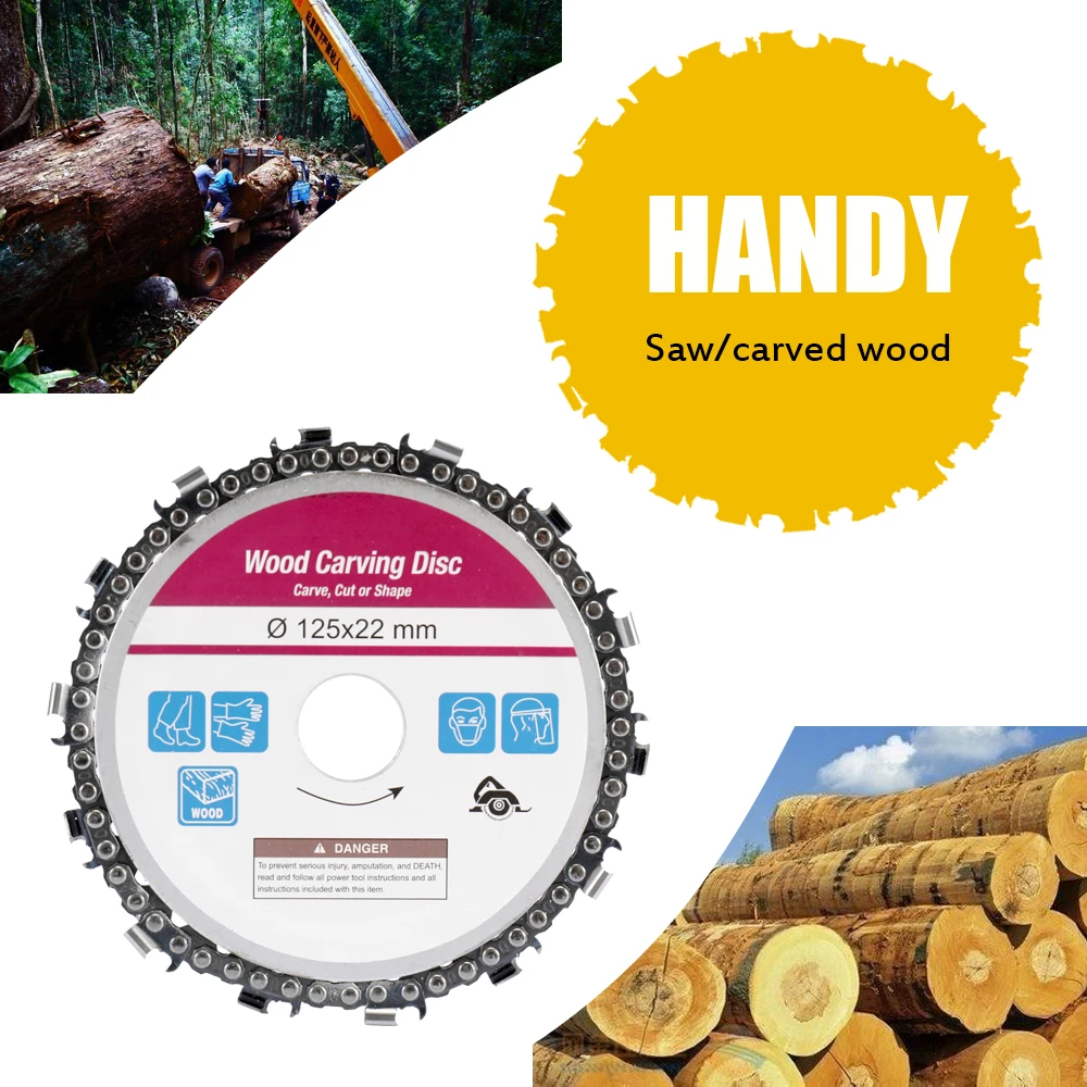 5 Inch 14 Teeth Angle Grinder Chain Disc 22mm Arbor Woodworking Carving Disc for 125mm Angle Grinder and Circular Saw
5 Inch 14 Teeth Angle Grinder Chain Disc 22mm Arbor Woodworking Carving Disc for 125mm Angle Grinder and Circular Saw