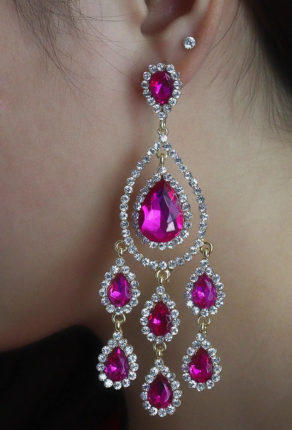 New luxury silver plated 5 colors charm rhinestone crystal flower long tassel earrings bridal wedding jewelry earrings
New luxury silver plated 5 colors charm rhinestone crystal flower long tassel earrings bridal wedding jewelry earrings