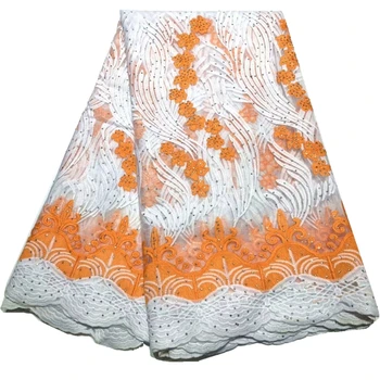white and orange lace fabric high quality embroidered net lace african tulle lace fabric with stones 5yards
white and orange lace fabric high quality embroidered net lace african tulle lace fabric with stones 5yards