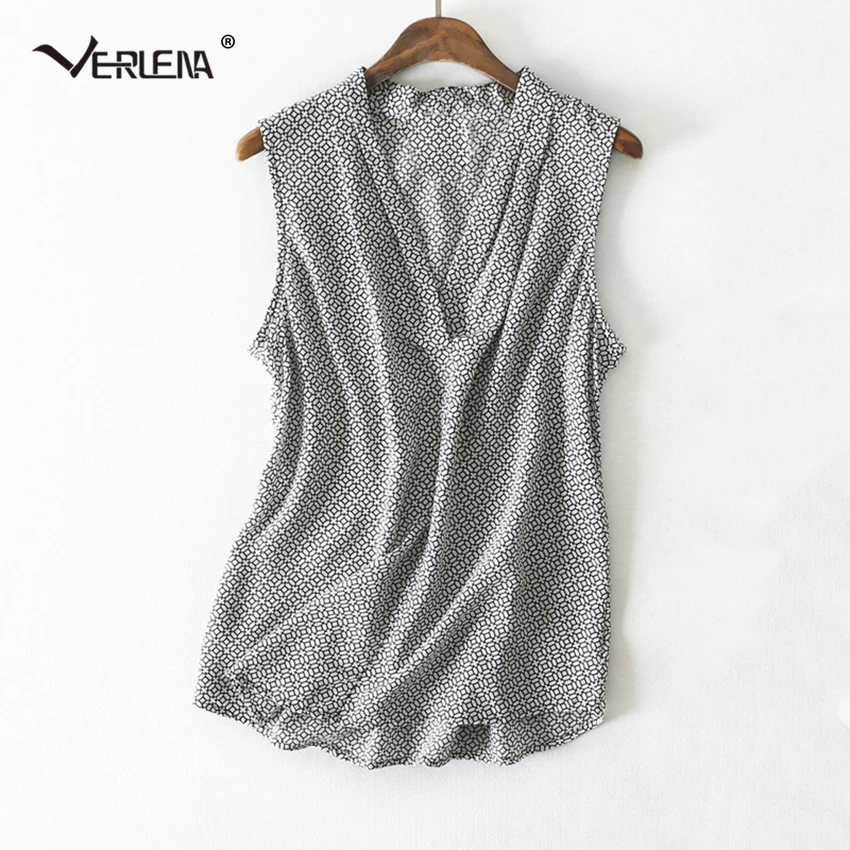 Verlena OL 100% Silk Gray Blouse Geometric Pattern V-Neck Japan Style Sleeveless Tank Shirt Women Blouses 2019 Women Summer Tops
Verlena OL 100% Silk Gray Blouse Geometric Pattern V-Neck Japan Style Sleeveless Tank Shirt Women Blouses 2019 Women Summer Tops