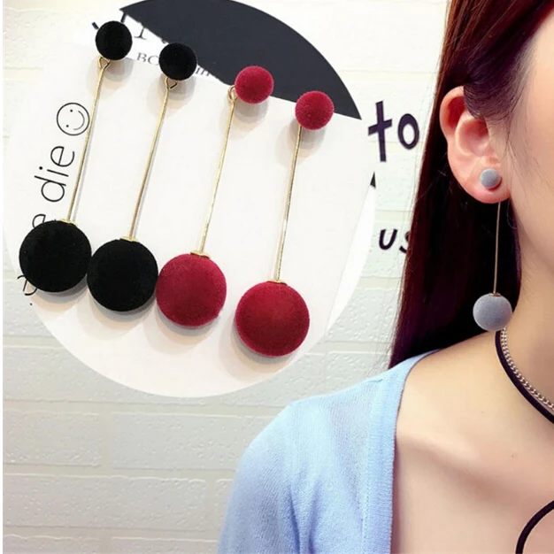 UILZ Korean fashion jewelry plush Ball Drop Earrings For Women personality Round LongTassel Earrings Statement Jewelry Gift 3303
UILZ Korean fashion jewelry plush Ball Drop Earrings For Women personality Round LongTassel Earrings Statement Jewelry Gift 3303