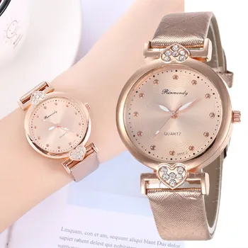 Fashion Heart Women Watches Top Luxury Brand Ladies Leather Strap Diamond Bracelet Quartz Watches Ladies Clock Relogio Feminino
Fashion Heart Women Watches Top Luxury Brand Ladies Leather Strap Diamond Bracelet Quartz Watches Ladies Clock Relogio Feminino