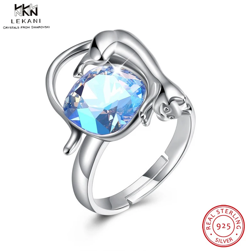 LEKANI Crystals From Swarovski Rings 925 Simple Generous Kitten Sterling Silver Ring Cute Elegant Ladies Fine Jewelry Rings Gift
LEKANI Crystals From Swarovski Rings 925 Simple Generous Kitten Sterling Silver Ring Cute Elegant Ladies Fine Jewelry Rings Gift