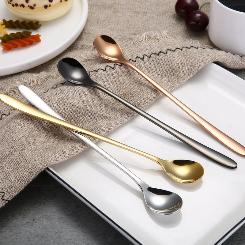 304 Stainless Steel Tea Coffee Spoons Long Handle Dessert Ice Cream Teaspoons Mixing Stirring Tableware Coffee Drinking Tools
304 Stainless Steel Tea Coffee Spoons Long Handle Dessert Ice Cream Teaspoons Mixing Stirring Tableware Coffee Drinking Tools