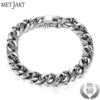 MetJakt Real 925 Sterling Silver 8mm Skull Bracelet Link Chain Men's Bracelet Vintage Thai Silver Punk Bracelet 18cm
MetJakt Real 925 Sterling Silver 8mm Skull Bracelet Link Chain Men's Bracelet Vintage Thai Silver Punk Bracelet 18cm
