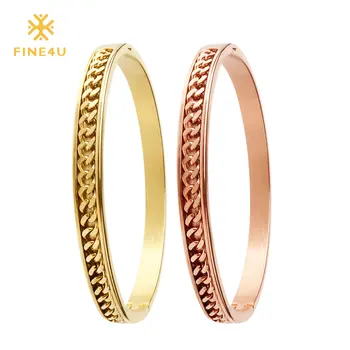 FINE4U B087 Gold/Rose Gold Color Couple Cuff Bracelets 316L Stainless Steel Bracelets & Bangles For Men Women Valentine's Gifts
FINE4U B087 Gold/Rose Gold Color Couple Cuff Bracelets 316L Stainless Steel Bracelets & Bangles For Men Women Valentine's Gifts