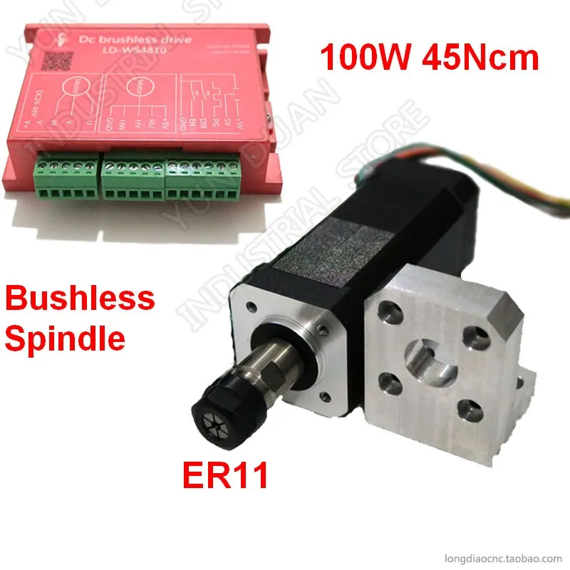 Brushless Spindle er11 100W 45Ncm DC24V Brushless Spindle 42mm Motor Driver kit w/ Mounting Bracket Collets Match MACH3
Brushless Spindle er11 100W 45Ncm DC24V Brushless Spindle 42mm Motor Driver kit w/ Mounting Bracket Collets Match MACH3