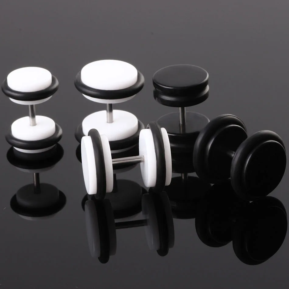 1 pair 6/8/10mm Acrylic Fake Ear Plug Black White Barbell False Tunnel Stretcher Earrings Stud Gauges Taper Piercing
1 pair 6/8/10mm Acrylic Fake Ear Plug Black White Barbell False Tunnel Stretcher Earrings Stud Gauges Taper Piercing