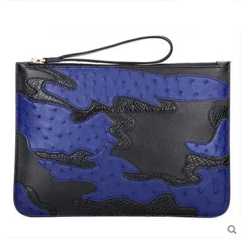hlt new crocodile skin ostrich men clutch bag female bag with the men bag of the Thai leather shoulder splicing bag 
hlt new crocodile skin ostrich men clutch bag female bag with the men bag of the Thai leather shoulder splicing bag