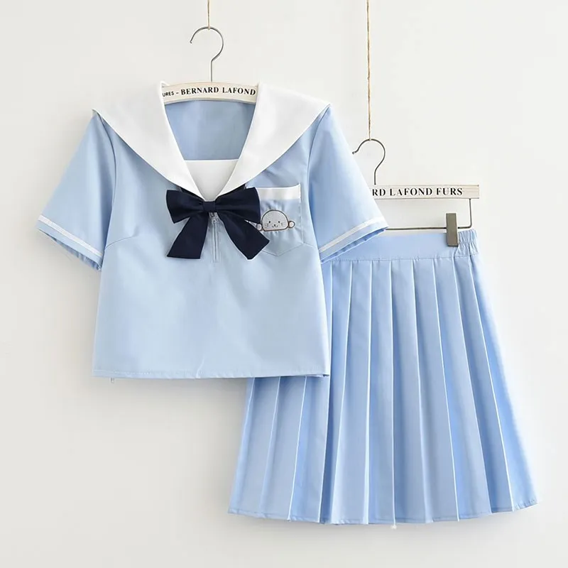 Sky Blue Plus Size Sailor School Uniform XXL Japanese School Girls Chorus Performance Sailor Top Pleated Skirt Sets
Sky Blue Plus Size Sailor School Uniform XXL Japanese School Girls Chorus Performance Sailor Top Pleated Skirt Sets