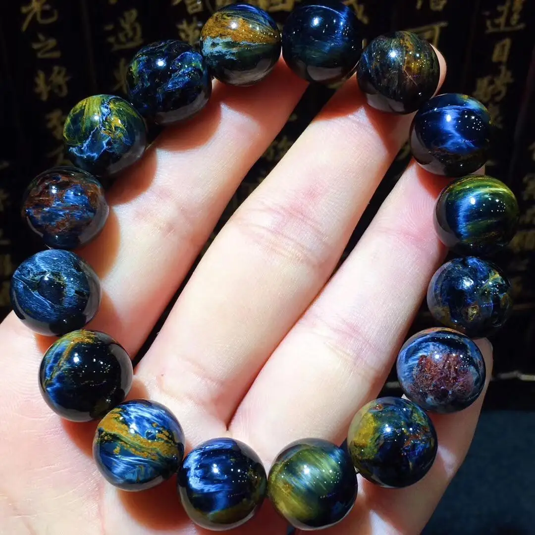 13.2mm AAAAA Natural Namibia Pietersite Blue Yellow Beads Gemstone Round Bead Bracelets Man Women Drop Shipping
13.2mm AAAAA Natural Namibia Pietersite Blue Yellow Beads Gemstone Round Bead Bracelets Man Women Drop Shipping