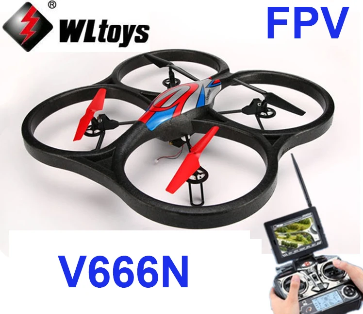 

(In stock) Original WLtoys V666N 5.8G FPV 6-Axis Gyro UFO Barometer Set High RC Quadcopter With 2MP Camera Monitor RTF