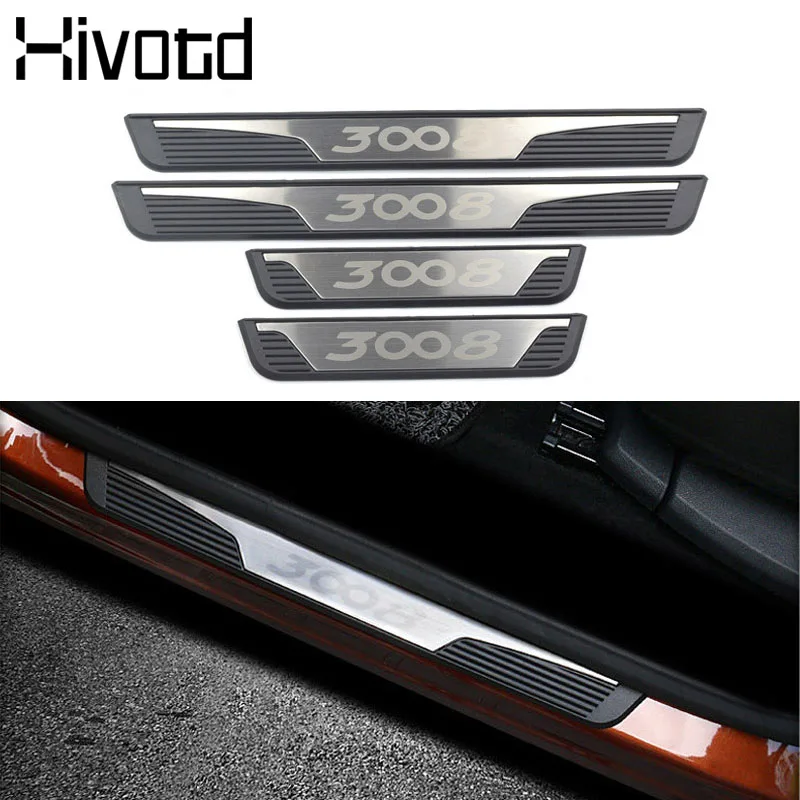 Hivotd for peugeot 3008 3008GT Car Door Sill Scuff Plate Pedal Guard Protector Car Sticker stainless steel Car styling accessory
Hivotd for peugeot 3008 3008GT Car Door Sill Scuff Plate Pedal Guard Protector Car Sticker stainless steel Car styling accessory