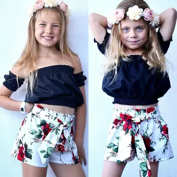 2 Pieces Off the Shoulder Crop Top and Floral Shorts Set For Toddler Girl Clothes
2 Pieces Off the Shoulder Crop Top and Floral Shorts Set For Toddler Girl Clothes