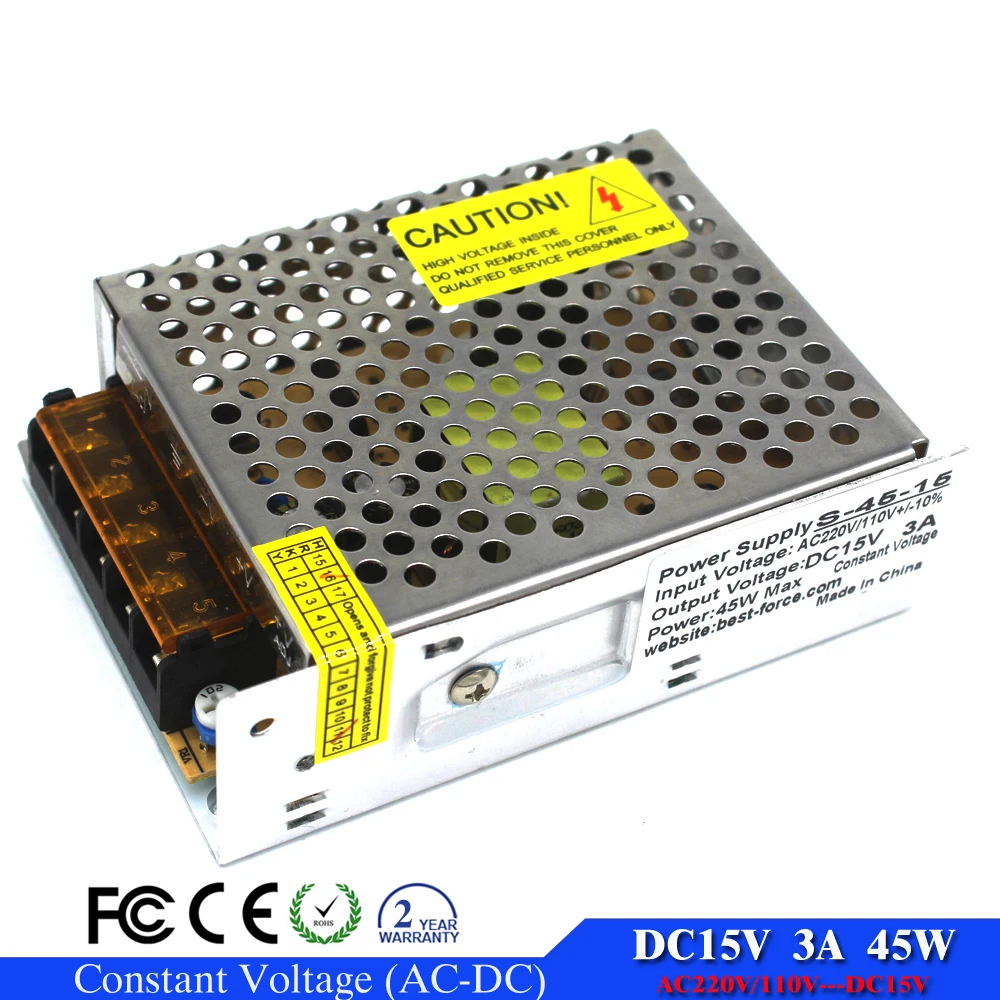 DC15V 3A 45W switching power supply Transformer 100-240V AC to DC UPS For electronic equipment and led light 15v led driver
DC15V 3A 45W switching power supply Transformer 100-240V AC to DC UPS For electronic equipment and led light 15v led driver