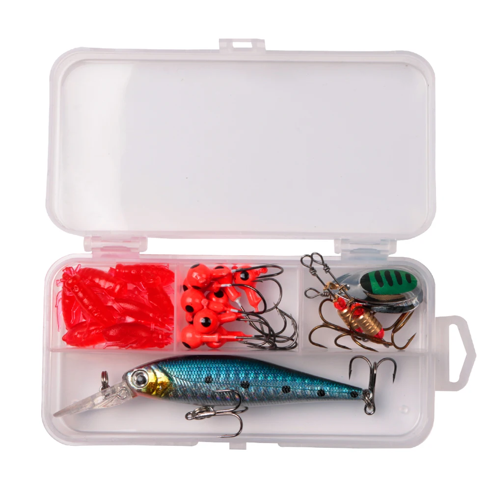 24pcs/lot LUSHAZER Fishing Lures set spinnerbait lead hook soft lure minnow bait fishing kit with box fishing tackle
24pcs/lot LUSHAZER Fishing Lures set spinnerbait lead hook soft lure minnow bait fishing kit with box fishing tackle