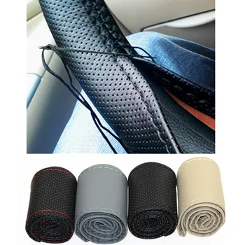 New Universal braid on the steering wheel Sew Microfiber car steering wheel cover to cover the entire single connector 38cm
New Universal braid on the steering wheel Sew Microfiber car steering wheel cover to cover the entire single connector 38cm