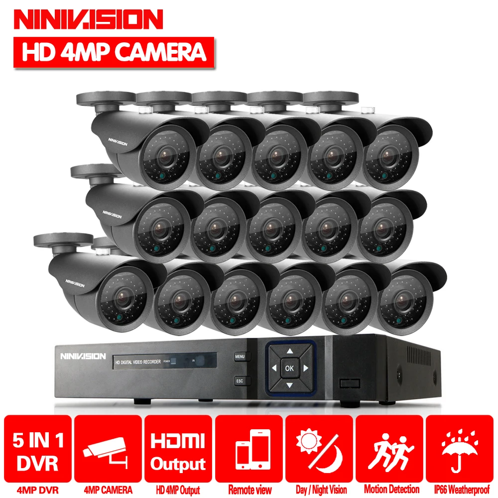 Система видеонаблюдения NINIVISION 16 каналов 4 МП 1440P |