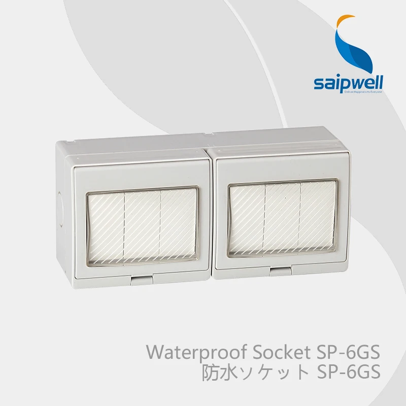 Saipwell Electrical Equipment & Supplies Six key dual control switch and outlet with CE and outlet IP55 level (SP-6GS)
Saipwell Electrical Equipment & Supplies Six key dual control switch and outlet with CE and outlet IP55 level (SP-6GS)