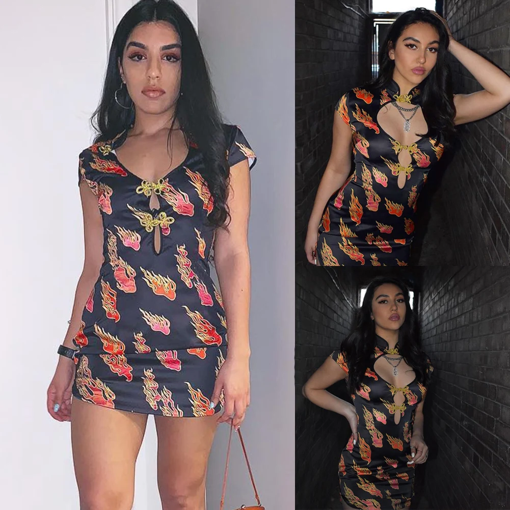 Sexy Womens Bandage Bodycon Sleeveless Night Party Cocktail Club Short Mini Dresses Chinese Style Chinese Knot Fire Print
Sexy Womens Bandage Bodycon Sleeveless Night Party Cocktail Club Short Mini Dresses Chinese Style Chinese Knot Fire Print