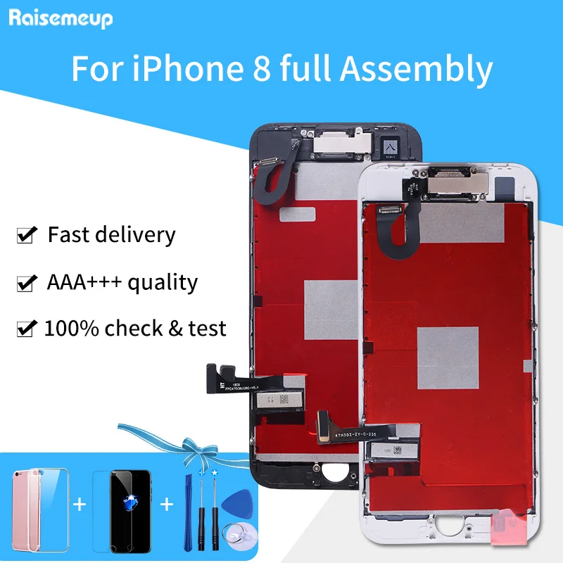 Full Set Complete Assembled LCD Display For iPhone 8 Touch Screen Digitizer Pantalla Parts Front Camera+Ear Speaker 3Gifts | Мобильные