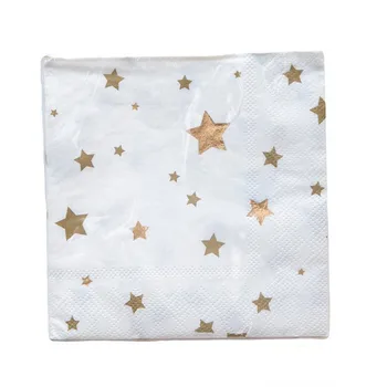 20 Sheets/pac Gold Stars White Background Theme Happy Birthday Party Disposable Napkins Baby Shower Wedding Theme Party Supplies
20 Sheets/pac Gold Stars White Background Theme Happy Birthday Party Disposable Napkins Baby Shower Wedding Theme Party Supplies