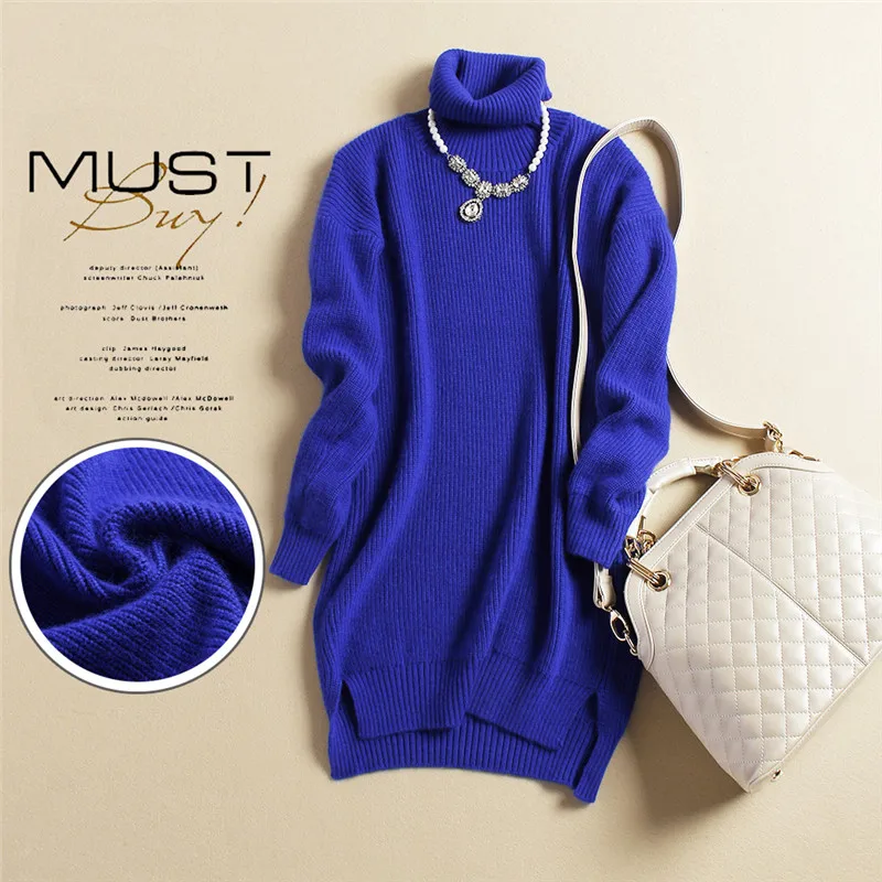 100% Pure Cashmere Knitted Top Keep Warm Winter Double Thick Turtleneck Ladies Long sweaters dress blusas de inverno feminina
100% Pure Cashmere Knitted Top Keep Warm Winter Double Thick Turtleneck Ladies Long sweaters dress blusas de inverno feminina