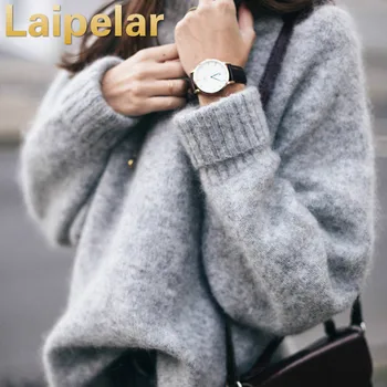 2019 Women Loose Pullover Sweater Autumn Women Knitted Sweater Pullovers Gray Tops Laipelar Autumn Winter Sweaters
2019 Women Loose Pullover Sweater Autumn Women Knitted Sweater Pullovers Gray Tops Laipelar Autumn Winter Sweaters