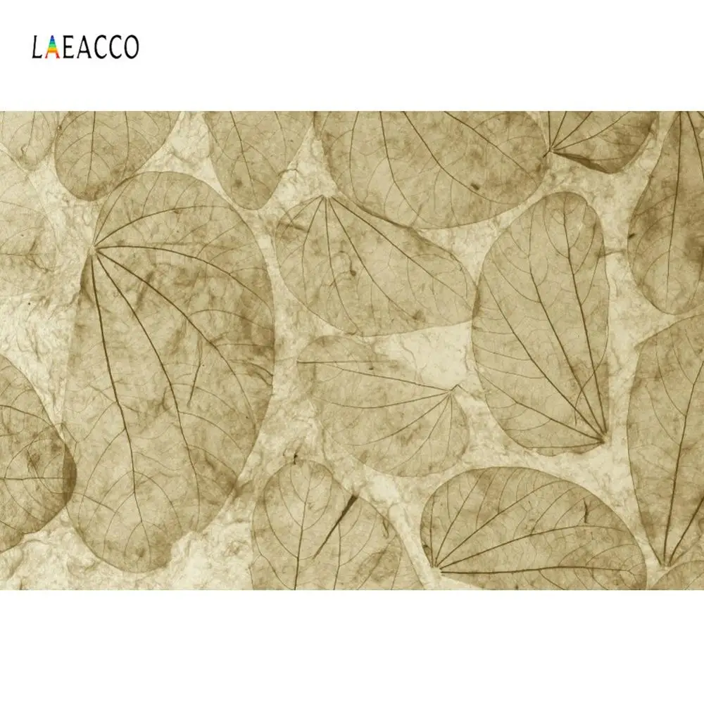 Фото Laeacco Vinyl Backdrops For Photography Fallen Leaves Old Vintage Style Pattern Texture Wallpaper Photo Backgrounds Photocall |