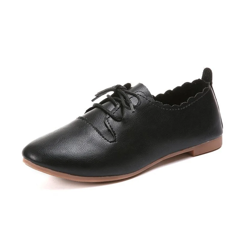 2019 Spring Fashion Shoe Women Lace-up Non-Leather Flat Shoes Round Toe PU Leather Women Shoes Casual Shoes zapatos de mujer
2019 Spring Fashion Shoe Women Lace-up Non-Leather Flat Shoes Round Toe PU Leather Women Shoes Casual Shoes zapatos de mujer