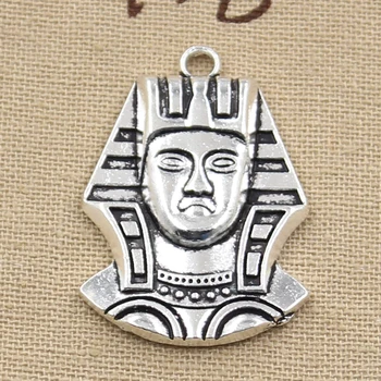 

5pcs Charms Egyptian King Tut Tutankhamen 37x26mm Antique Bronze Silver Color Pendants Making DIY Handmade Tibetan Jewelry