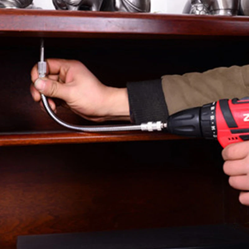 30Cm 1/4" Silver Metal Hex Flex Flexible Hose Screwdriver Extension Bit Holder Adapter Connect To 6.35Mm Electric Drill Head
30Cm 1/4" Silver Metal Hex Flex Flexible Hose Screwdriver Extension Bit Holder Adapter Connect To 6.35Mm Electric Drill Head