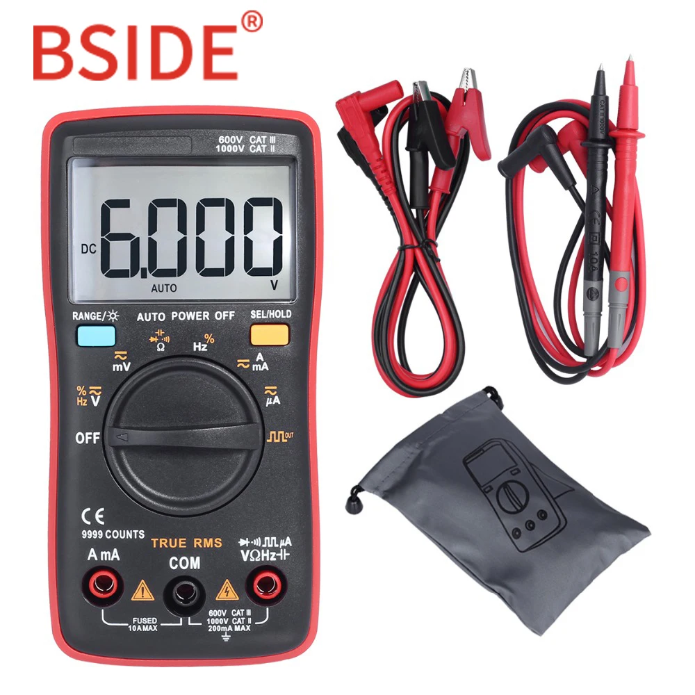 BSIDE ZT109 Professional And Practical Ture RMS Digital Multimeter 9999 Counts Backlight AC/DC Ammeter Voltmeter Ohm Meter RM109
BSIDE ZT109 Professional And Practical Ture RMS Digital Multimeter 9999 Counts Backlight AC/DC Ammeter Voltmeter Ohm Meter RM109