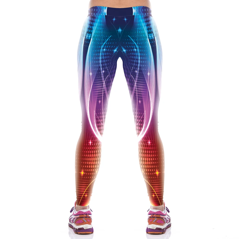Женские леггинсы для фитнеса йоги Сексуальные облегающие брюки с принтом