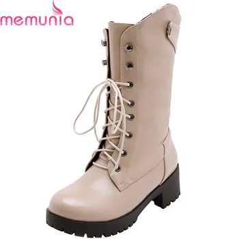 MEMUNIA 2020 new arrival ankle boots women pu round toe autumn winter boots lace up square heels platform shoes big size 34-43
MEMUNIA 2020 new arrival ankle boots women pu round toe autumn winter boots lace up square heels platform shoes big size 34-43