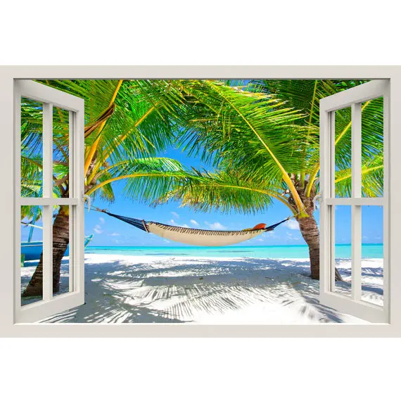 3D Window Relaxed beach view Wall Decal Sticker Frame Mural Effect Home Decor Bedroom Living Room Kitchen
3D Window Relaxed beach view Wall Decal Sticker Frame Mural Effect Home Decor Bedroom Living Room Kitchen